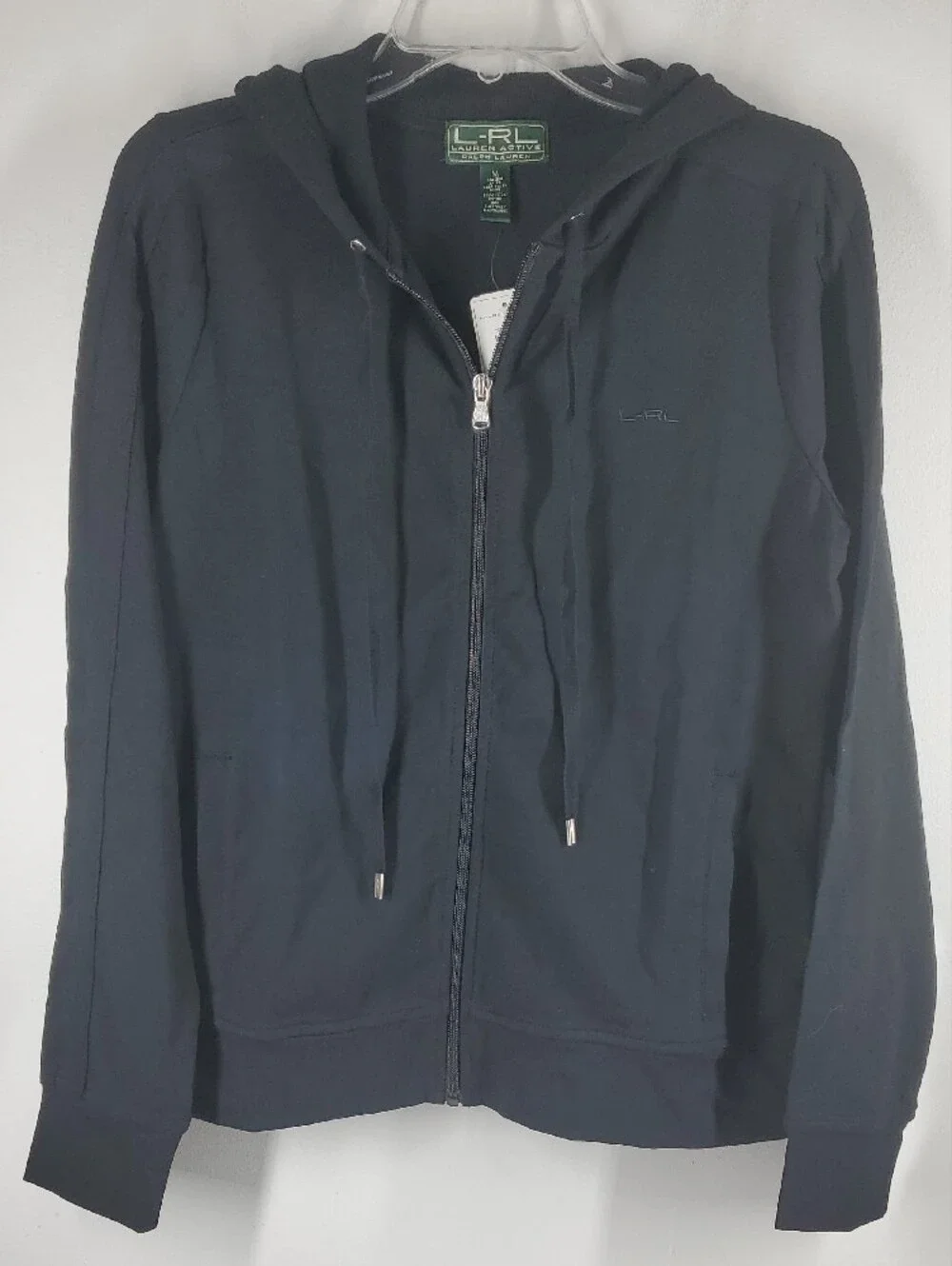 Lauren Ralph Lauren Active Black Zip Hoodie Jacket Womens Medium NWT